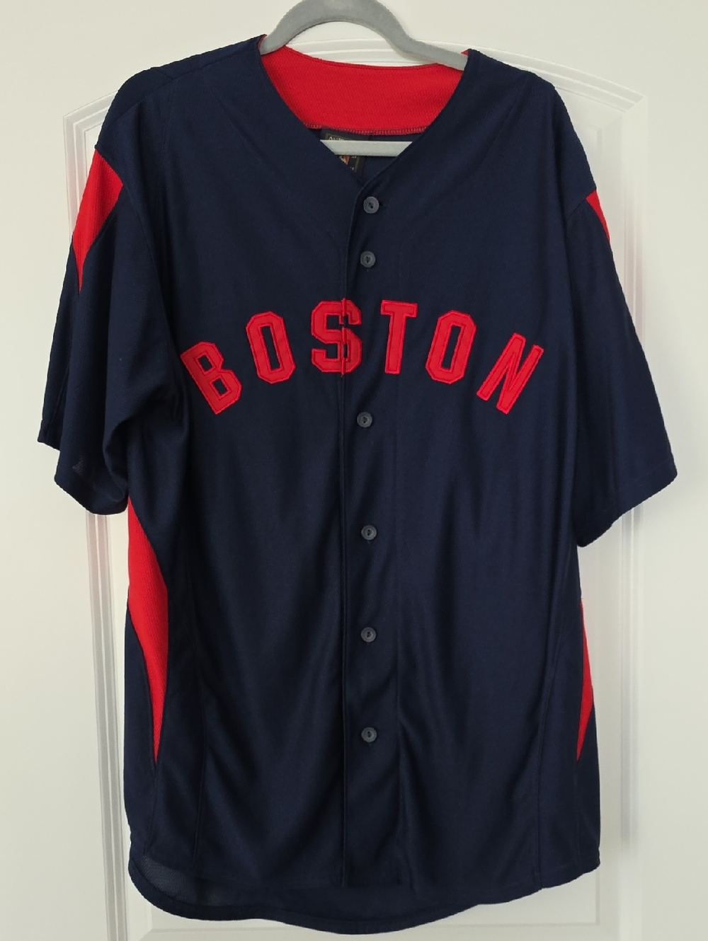 Majestic Boston Navy and Red Baseball Jersey